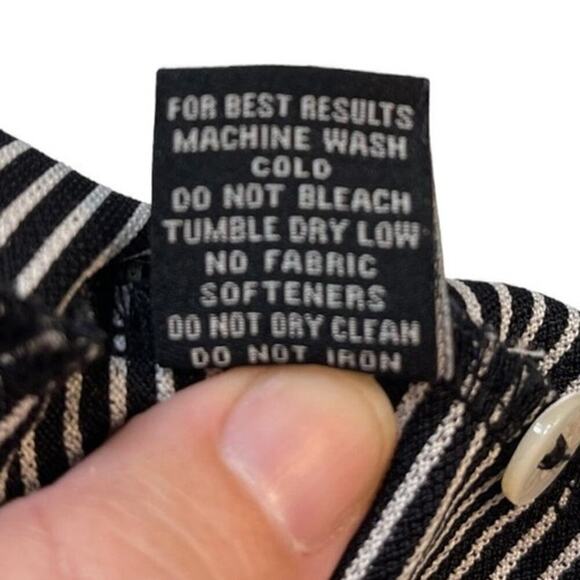 Turtleson Men's Carter Stripe Polo/Golf Shirt Black & White Size Medium - Picture 4 of 7